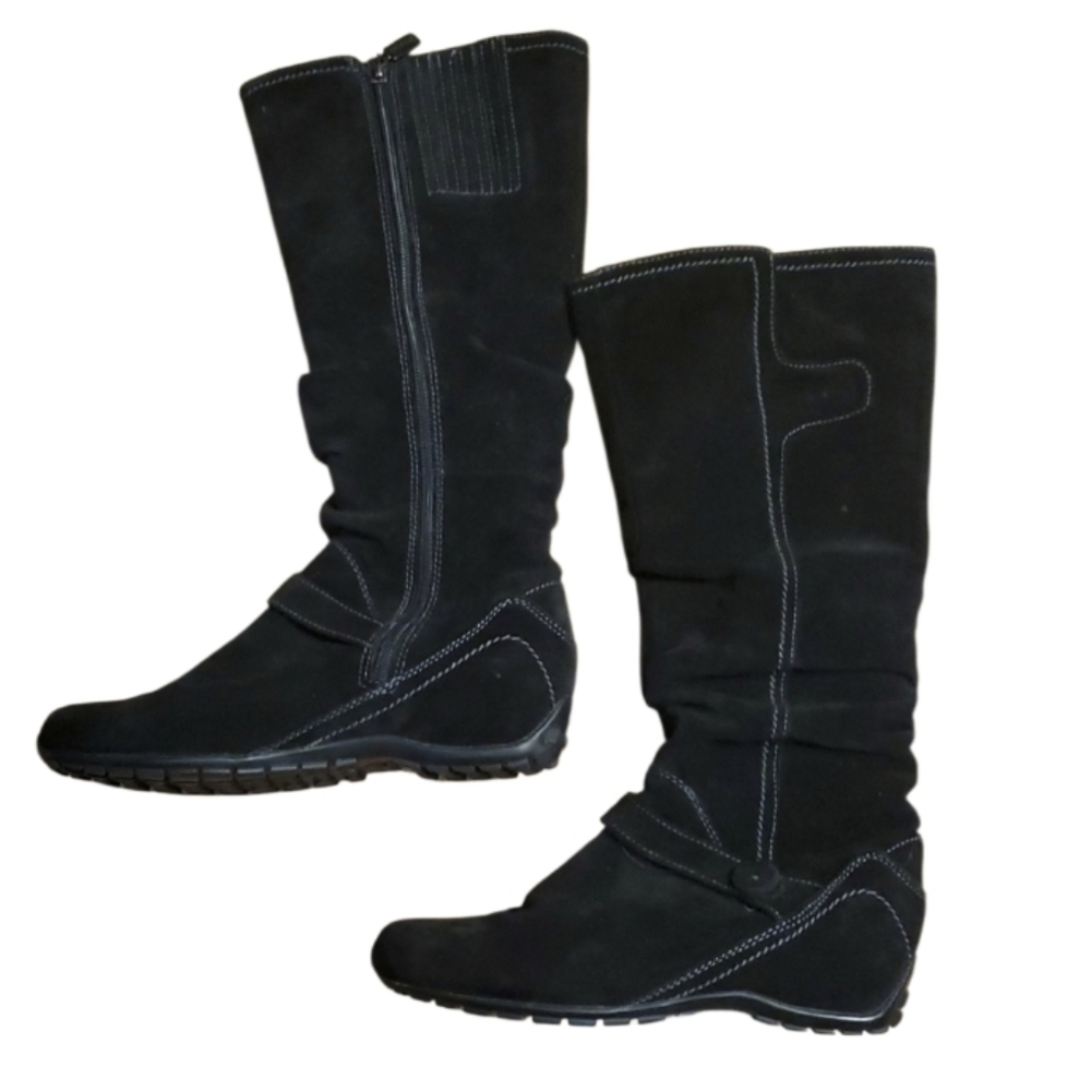 Blondo Black Suede Waterproof‎ Tall Zip Winter Boots Size 6